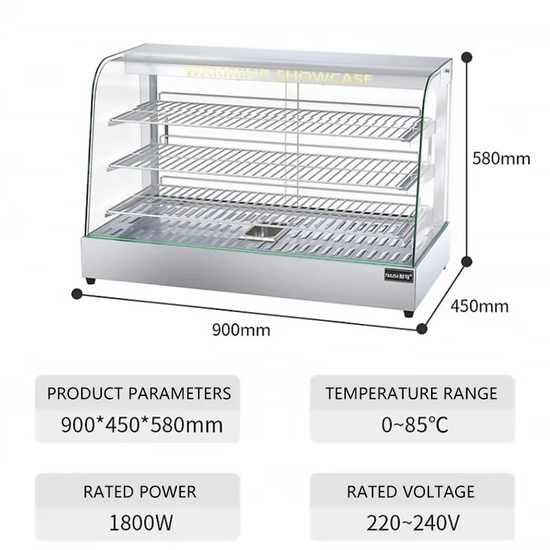 High Quality Ce Certificated Counter Top Commercial Catering Equipment Warmer Electric Hot Food Display Case
