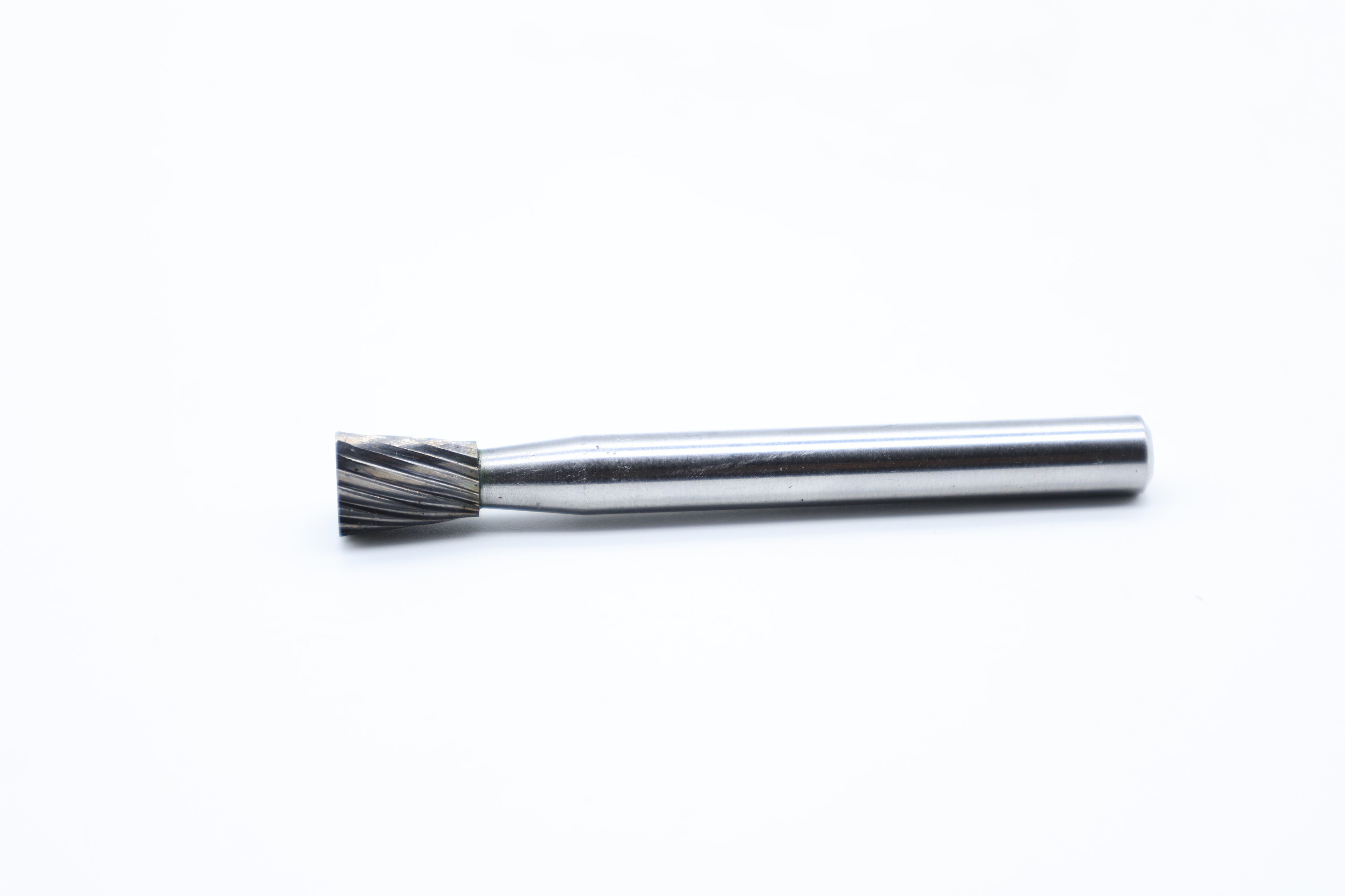 SN-2ZML2 SC Extended-Reach Inverted Cone Carbide Burr with 50mm Shank for Reverse-Angle Finishing