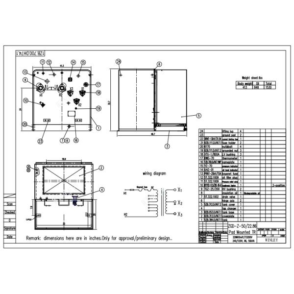 50Kva Single Phase Pad Mounted Transformer Distribution Oil Immersed 22860V to 240V Residential