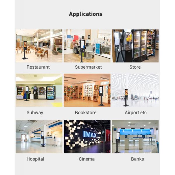 10-Point Capacitive Touch Screen Self Ordering Kiosk with 1920x1080 Resolution and Wall Mount