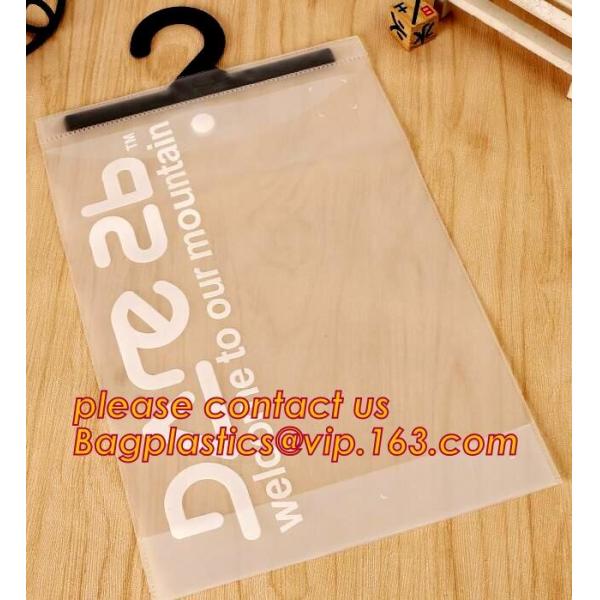 PVC customized hanger zipper bag/rigid handle zipper bag/hook handle polybag,Hanger Hook PVC Plastic Bag For Clothes