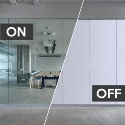 Ultra Low Atomization Conference Room Smart Glass Film Remote Control Privacy Glass Sound Insulation Clear Tempered Glass Panel