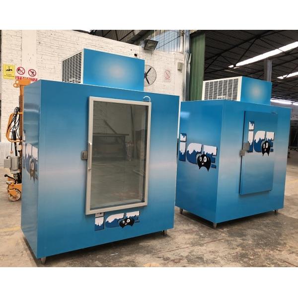 Glass Door Indoor Ice freezer , Auto Defrost Commercial Ice Bagged Stroage Room