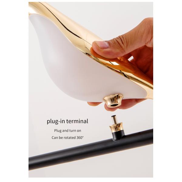 JYLIGHTING Design populaire Lampe murale d'oiseau Décoration de chevet Lampe murale d'oiseau Éclairage murale créatif