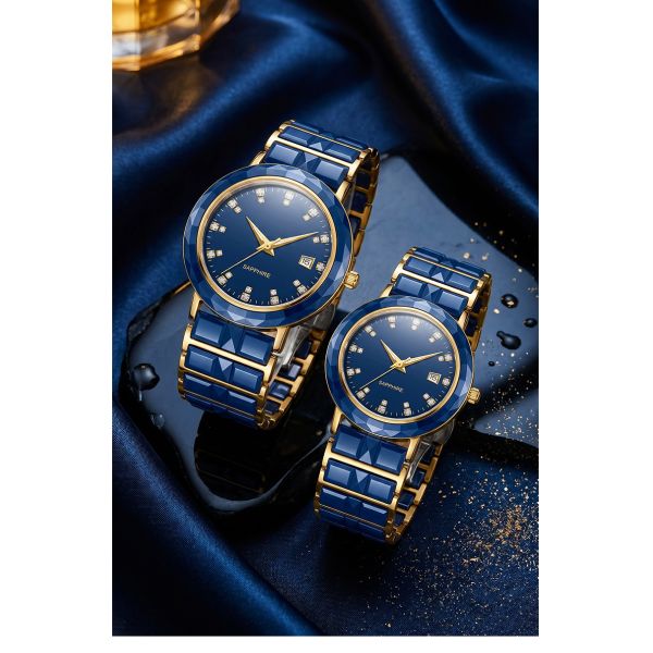 Celastine Blue — Sapphire Ceramic Couple Watch Set