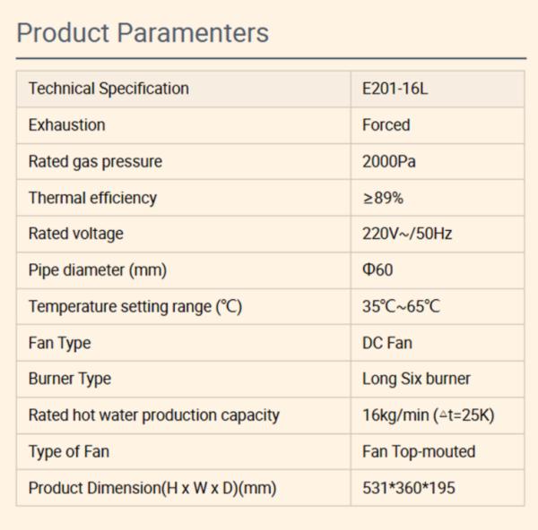 12L-16L Tankless Gas Water Heater Stainless Steel Heat Exchanger Anti-Corrosion for Home Bathroom