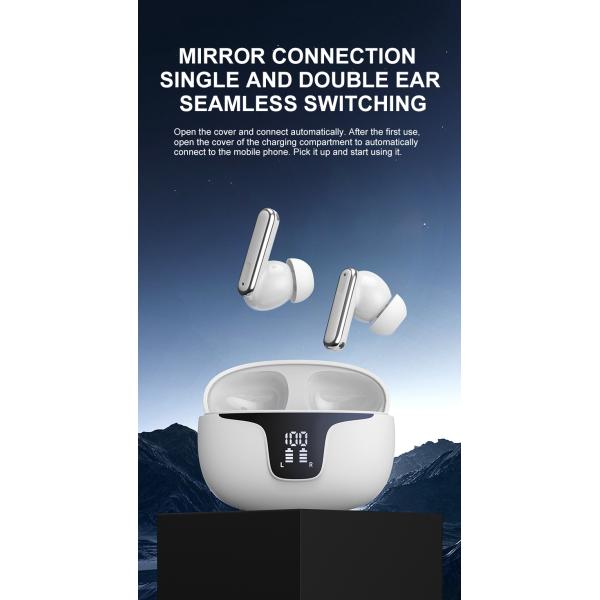 Noise Isolation Wireless Earbuds with ABS Silicone Material 3-4 Hours Music Time and Waterproof Design