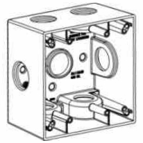 Коробки 2 шатий GFCI коробка выхода электрической алюминиевой погодостойкая с 5 отверстиями выхода