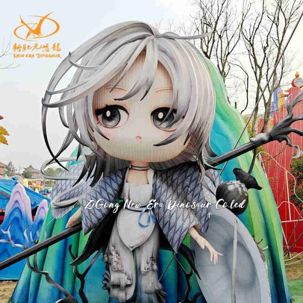 Waterproof Silk Chinese Festival Lantern Steel Frame Material