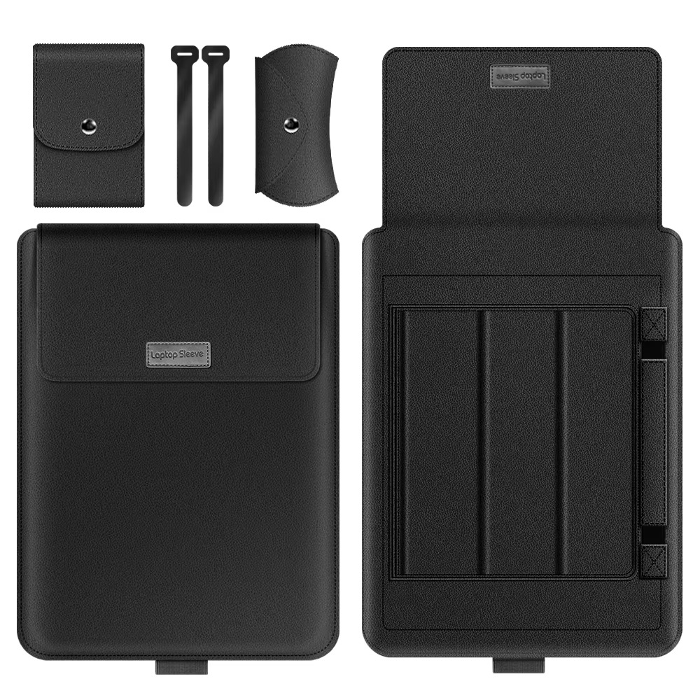 Laudtec Custom Logo 13inch Magnetic Folded Pu Leather Laptop Sleeve Multifunctional Stand Cover Portable Tablet Case Bag