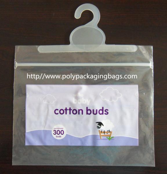 White Logo Printed Plastic Gift Bags With Handles / Bottom Gusset