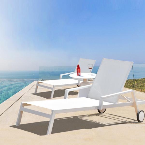Outdoor Daybed Wicker Lounger Stretch for Garden Swimming Pool Sunbed Aluminum Daybed