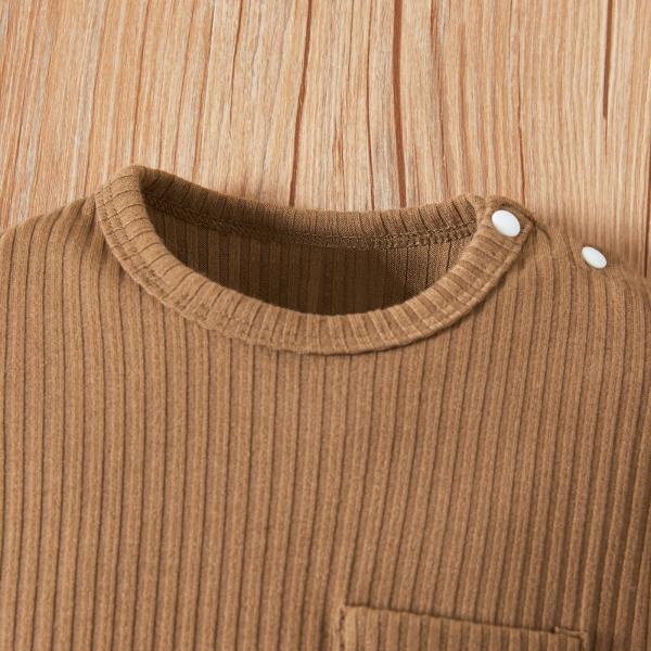 Custom Design Cotton Baby Clothes Baby Boy Romper Rib Knitting Unisex Onesie Short Sleeve Soft Clothes Baby Bodysuit