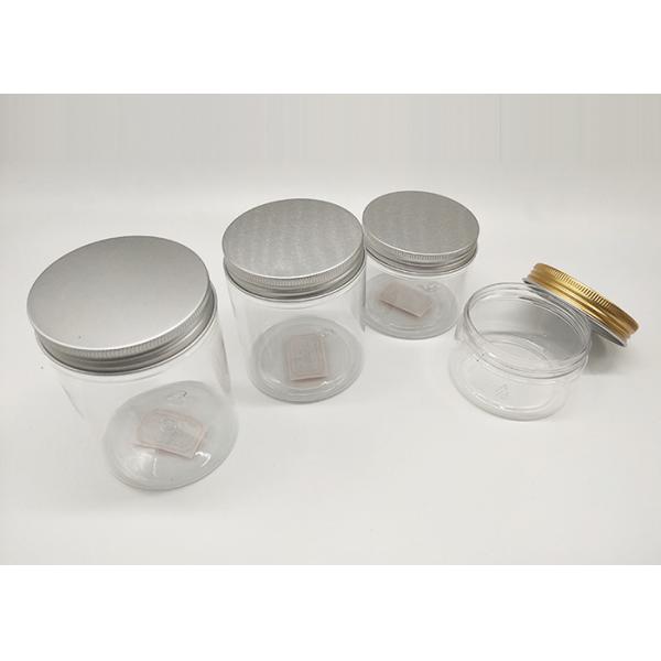 68mm 100ml 150ml Transparent Plastic PET Jar With Gold Aluminum Cap