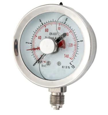 150mm 6.0 Glycerin Filled Water Pressure Gauge Red Adjustable Memory Pointer