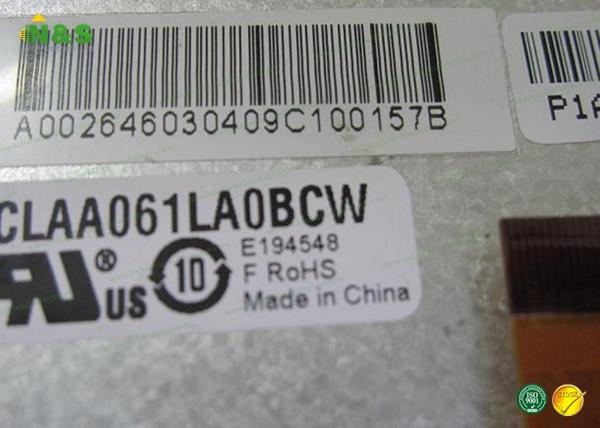 6.1 inch  110g (Typ.)  Weight  CLAA061LA0BCW  Antiglare, Hard coating (3H)  Surface   60Hz  Frequency