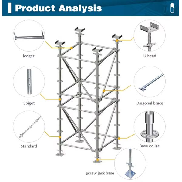 2045MM Q195 Steel Ring-Lock Scaffolding Diagonal Brace for Bridge Construction Support