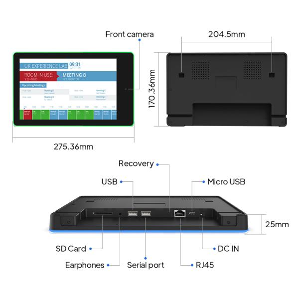 10.1 Inch RK3288 Android Meeting Room Tablet with POE NFC and LED Light Bar
