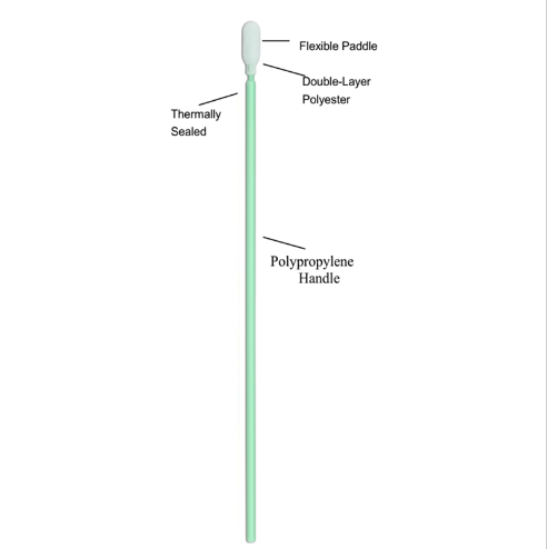 Длинной связанная ручкой корпия пробирки чистой комнаты подсказки полиэстера свободная от