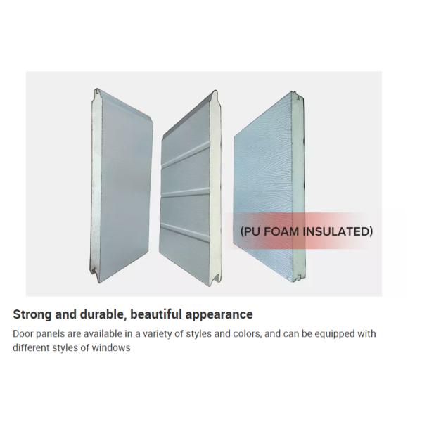 Коммерчески изолированный гаража дверей панели сэндвича щиток сползая 0.6mm секционного надземный