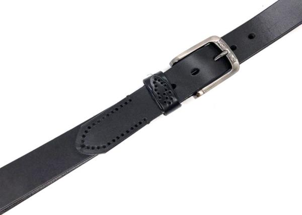 1.4 Inch Width Mens Leather Dress Belt With Customized Logo Unique Buckle