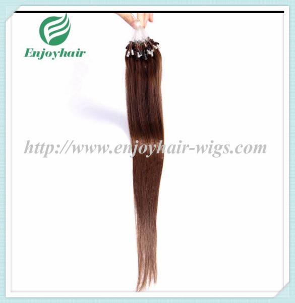 Micro ring loop hair extensions 16-26L brazilian remy hair 6# color hair