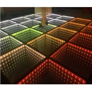 Superfície de vidro endurecido 50X50cm LED SMD 5050 Infinity Illusion Dance Floor para festas