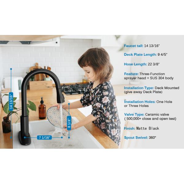 Brushed Nickel SUS304 Stainless Steel Faucet Sprayer For Kitchen Sink