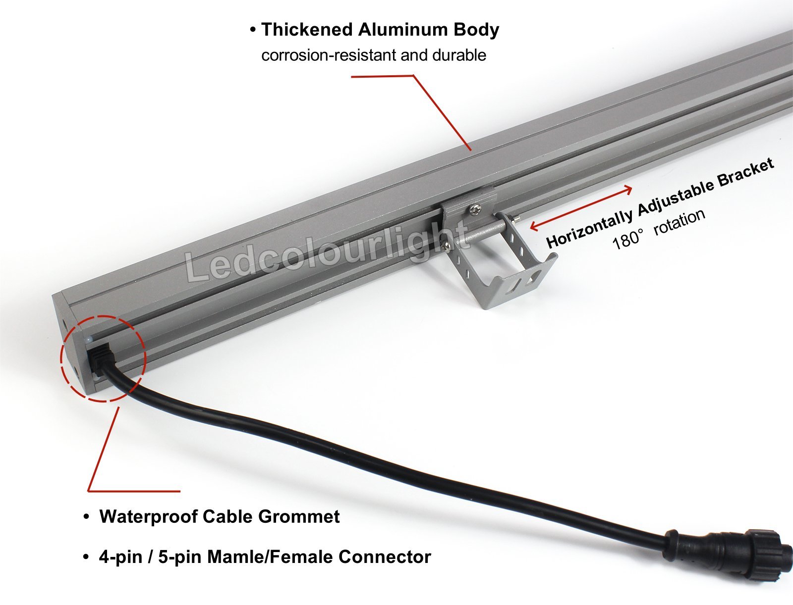 IP66 Waterproof 36W High-power DMX512 LED Wall Washer Light for Building Facades