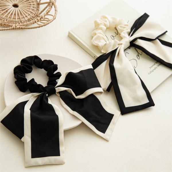 Japan Korea decorative hair accessories bow scrunchie women's hair rope streamer ins large hair band headwear