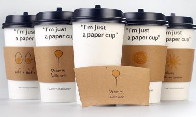 Disposable Cardboard Coffee Sleeve Heat Proof Simple Pattern For Hot Coffee