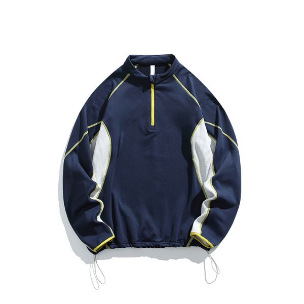Stand Collar Color Block Jacket Thermal Antibacterial Polartec Fleece Outdoor Pullover