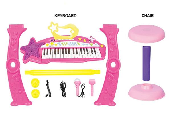 Electronic Piano Keyboard For Kids 37 Key Children's Musical Toys Blue / Pink Color