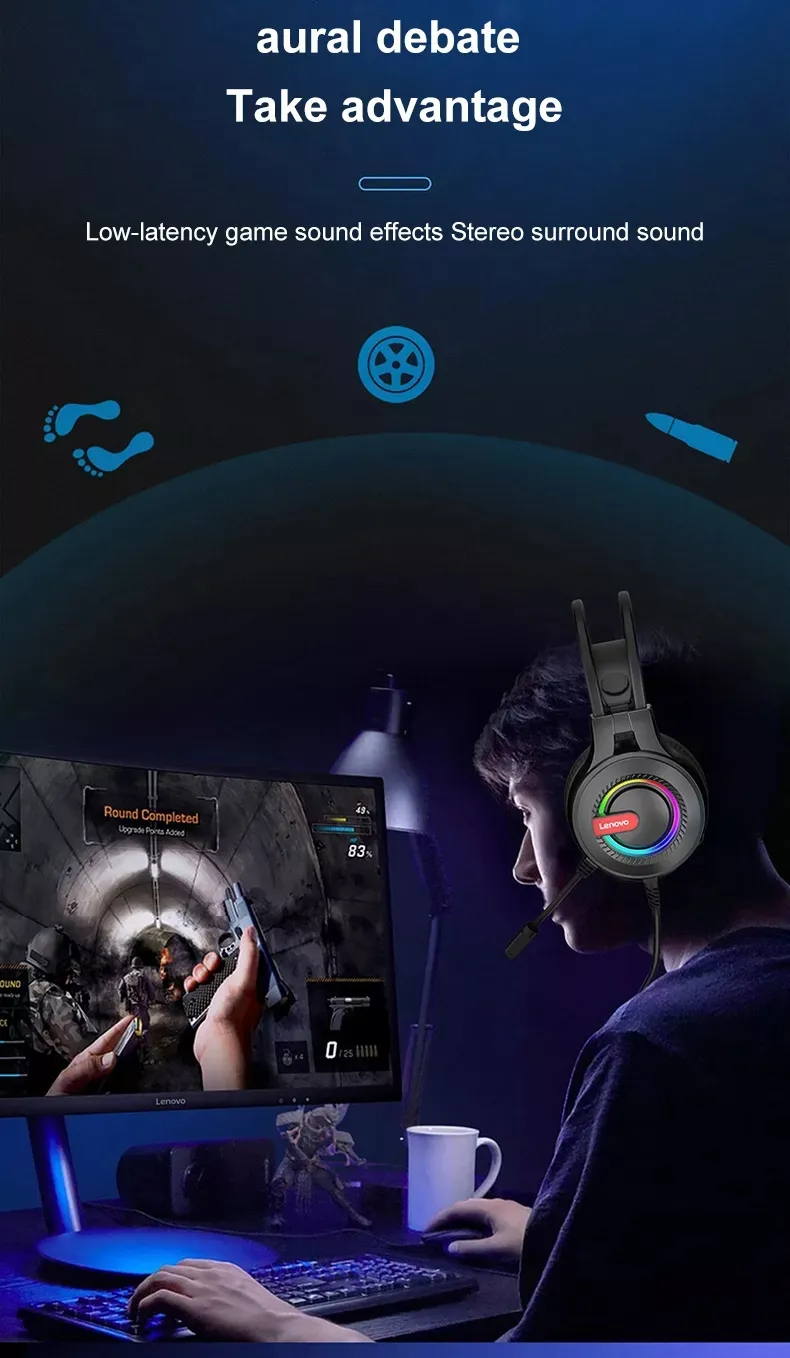 Lenovo G80A Wired In Ear Earphones USB 1.0 Noise Cancelling Headset