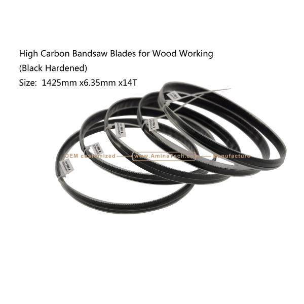 Aminatech High Carbon Bandsaw Blades for Wood Working (Black Hardened) Size: 1400/1425mm X6 X14T