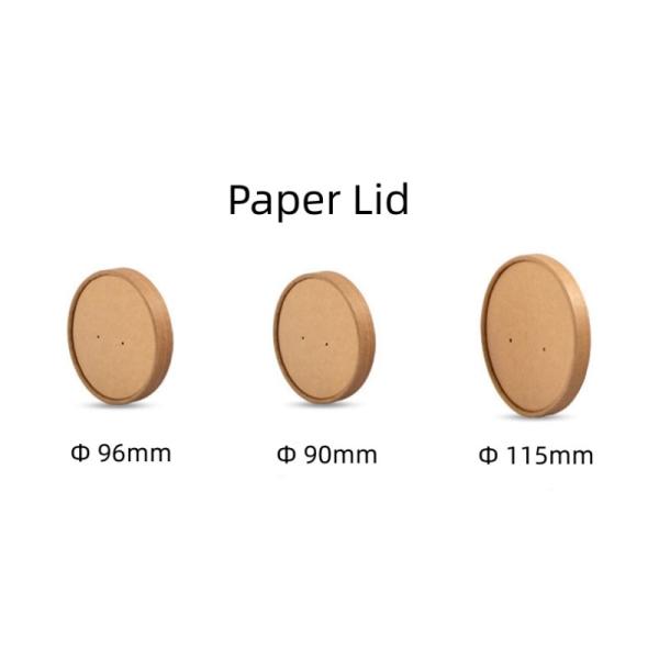 PLA Coating Disposable Biodegradable Take Out Containers Kraft Paper Soup Bowl 16oz 24oz
