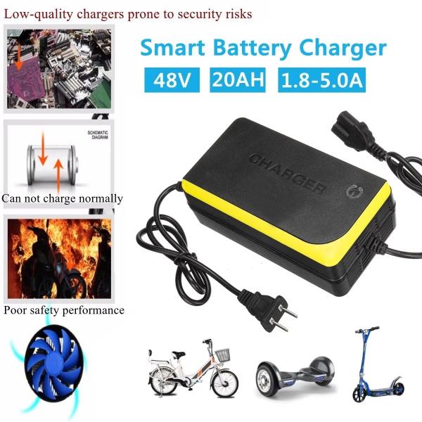 60V 20AH Power Supply Adapter Smart Electric Bike Motorcycle Charger Rechargeable Lead Acid Battery Charger DC 74V 3A US