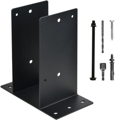 Heavy-Duty Black Powder Coated Metal Post Anchor Deck Fence Pergolas Porch Railing Support Bracket For Concrete