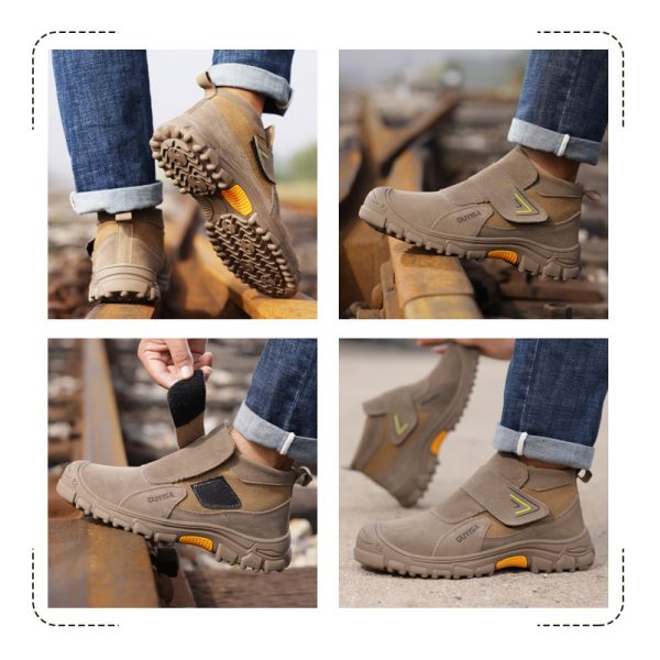 Men’s Welding Safety Work Shoes Heat-Resistant Steel Toe Puncture-Proof Wear-Resistant Comfortable Protective Shoes