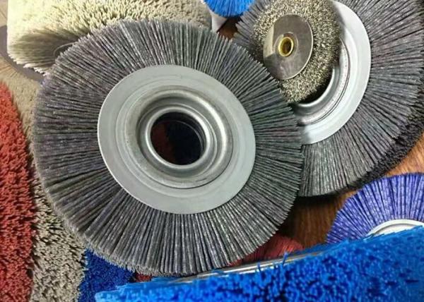 6 Inch Circular Nylon Wire Wheel Brush / Nylon Bristle Wheel For Decorative Glass