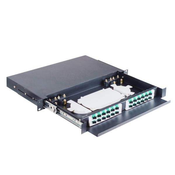 1U 19 Inch Rack Fiber Patch Panel ODF Cabinet Cold Rolled Steel
