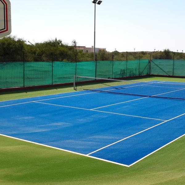Curled Plastic Blue Artificial Turf For Cricket Pitch Field Easy Keeping
