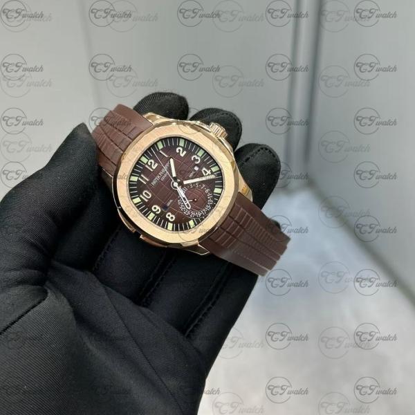 Patek Philippe Aquanaut 5164R Rose Gold Travel Time Super Clone Luxury Watch Automatic
