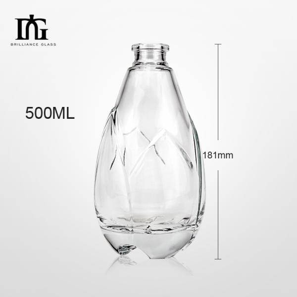 Acceptable OEM/ODM 500ml Glass Gin Bottle with Screen Printing
