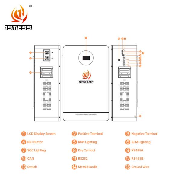 Bateria de armazenamento de energia doméstica montada na parede 51.2V 10.24Kwh Bateria Pack sistema de armazenamento de energia de bateria
