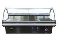 O supermercado fino de aço inoxidável indica o refrigerador contrário da exposição do alimento do refrigerador R22