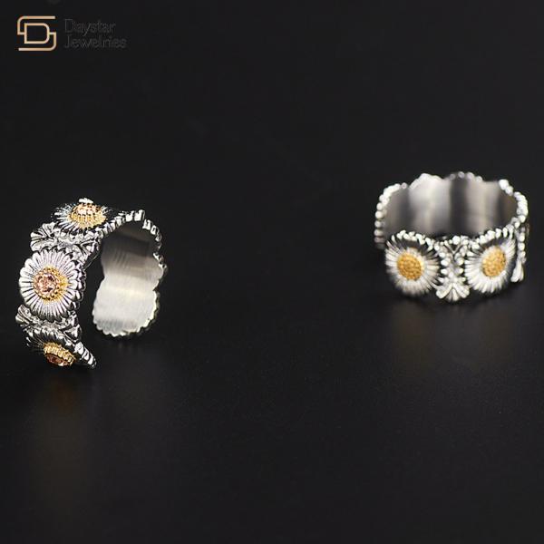 Кольцо GD цветка хризантемы ювелирных изделий хмеля нержавеющей стали маргаритки тазобедренное