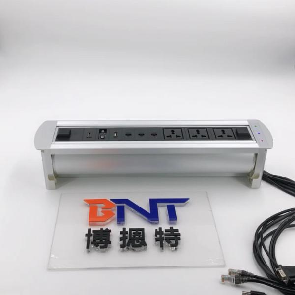 BNT CAT6 network motorized overturn 180 degree table power outlet