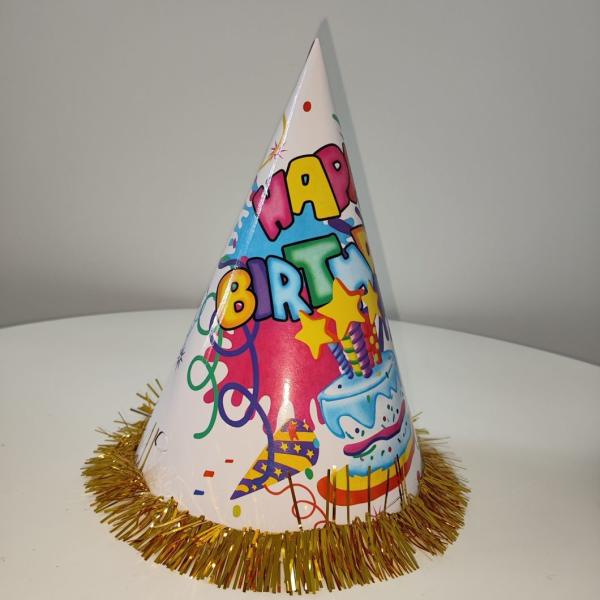 Customized Cartoon Happy Birthday Christmas Paper Gift Hat with Customized Style