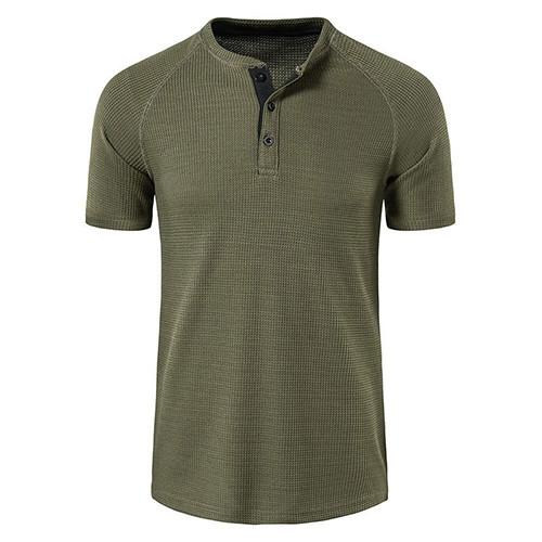 Summer New Cotton Loose Round Neck Men's Short Sleeve Solid T-Shirt